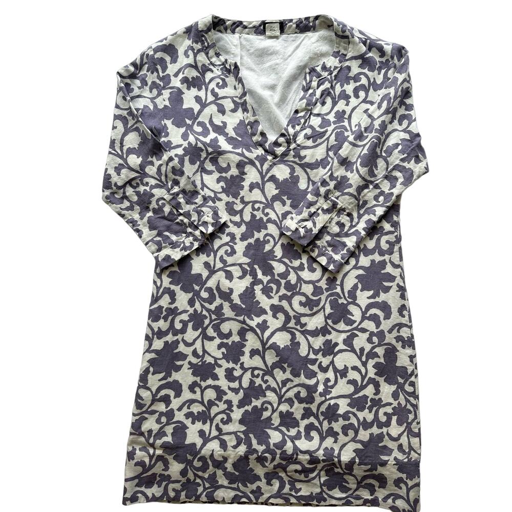 J Crew Purple Linen Cotton Blend Shift Dress Size 4